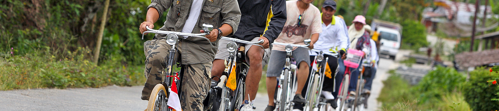 Bike tour in North Nias (Nias Utara), Nias Island, Indonesia.