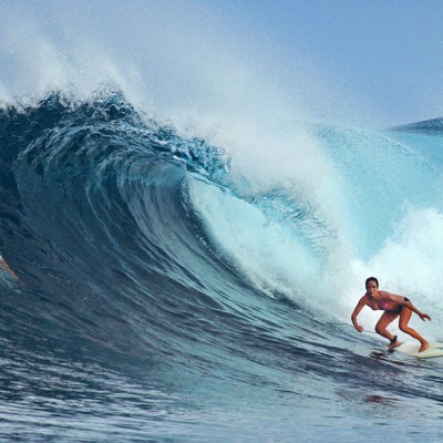 Surfing Bawa in the Hinakos, off the west-coast of Nias Island. Photo courtesy of www.asusurfcamp.com