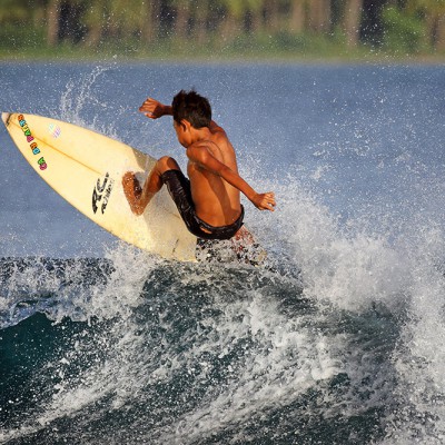 Local kids playing around at Kiddies Corner. Sorake, Lagundri Bay. Photo by Bjorn Svensson.