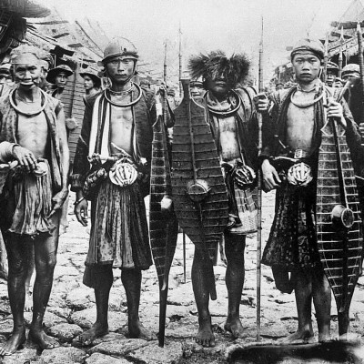 A group of warriors from South Nias. Tropenmuseum Collection.