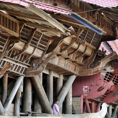 Traditional house in Hilimondregeraya village, South Nias.