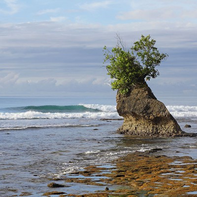 Rock formations along the South Nias coastline