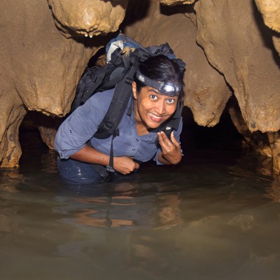 Cave exploration in Alasa, North Nias. There are many unexplored caves in the interior of the island.