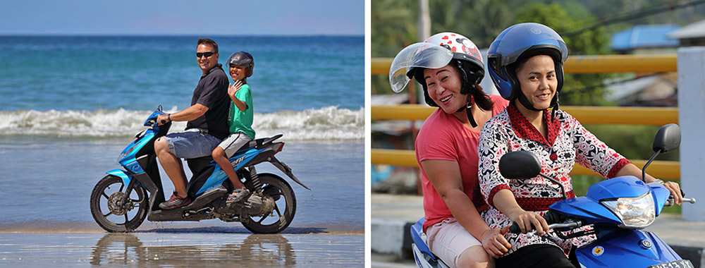 Motorbike travel is a great way to get around on Nias.