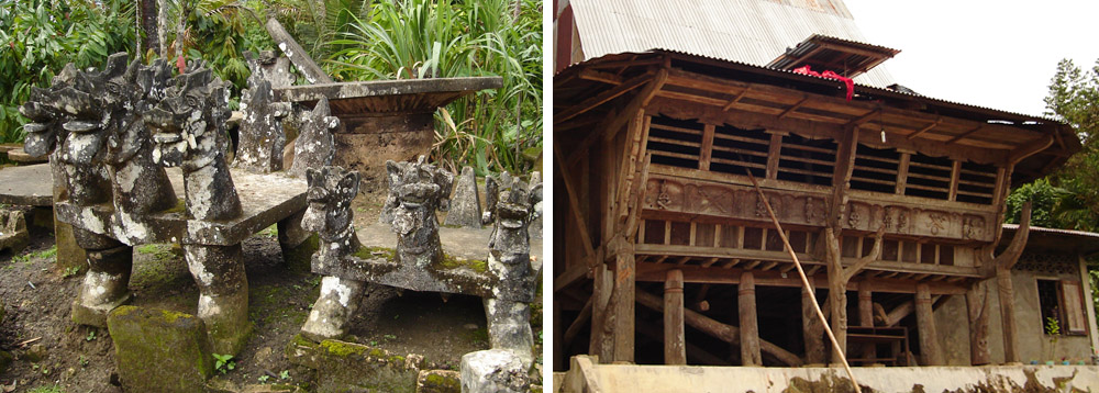 Megaliths and traditional houses in the Gomo region.