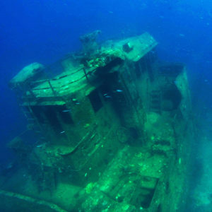 Ship wreck off Pulau Musi.